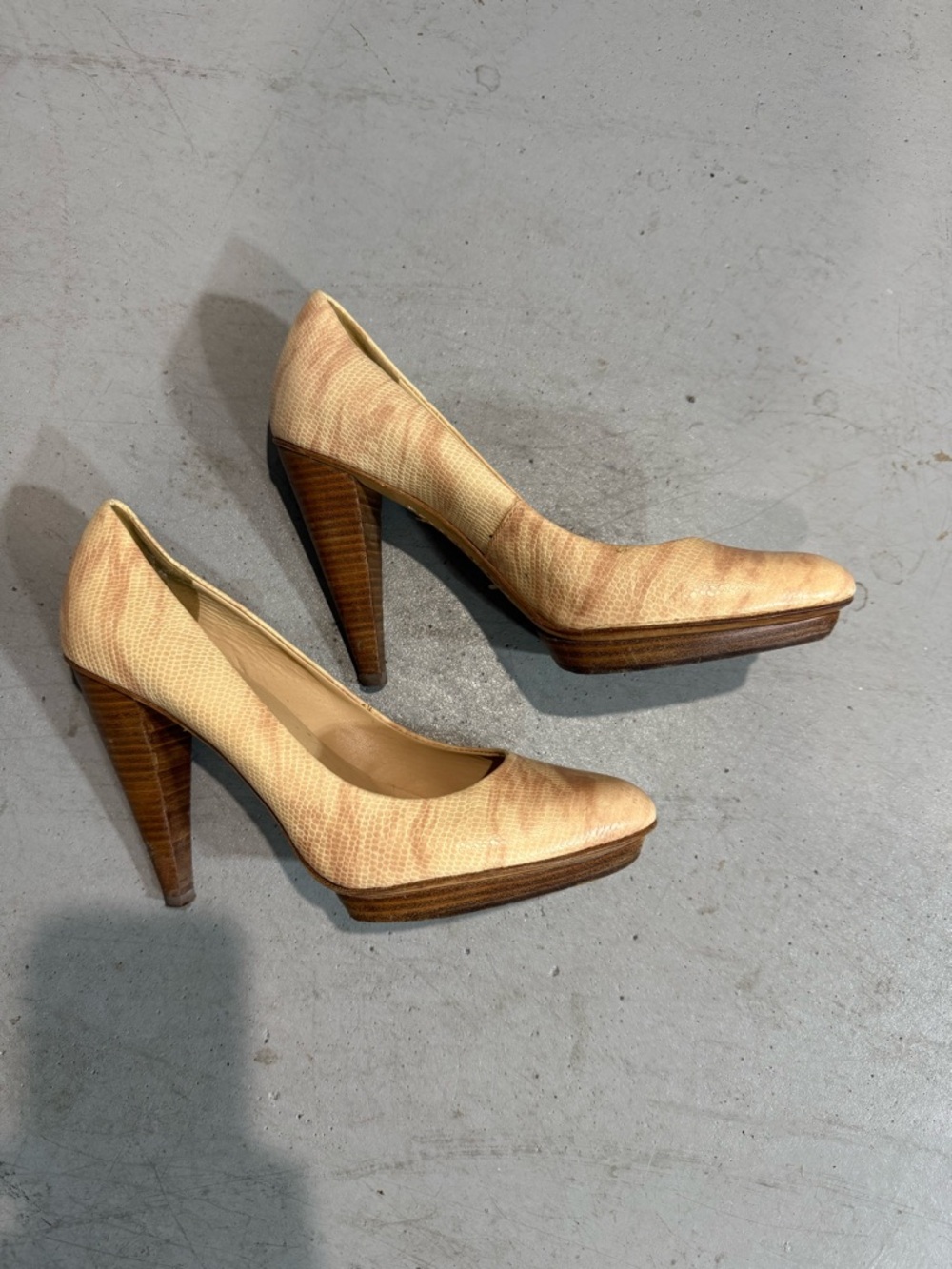 Women’s Beige Platform High Heel Pumps